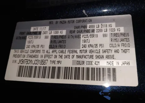 2018 Mazda Cx-5 Touring z USA, uszkodzony, nr VIN JM3KFBCMXJ0318587